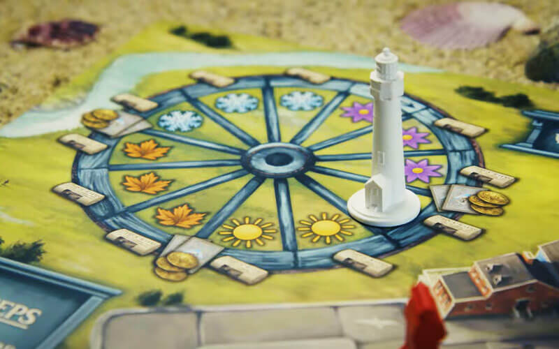 lighthouse miniature and round season wheel for cape may