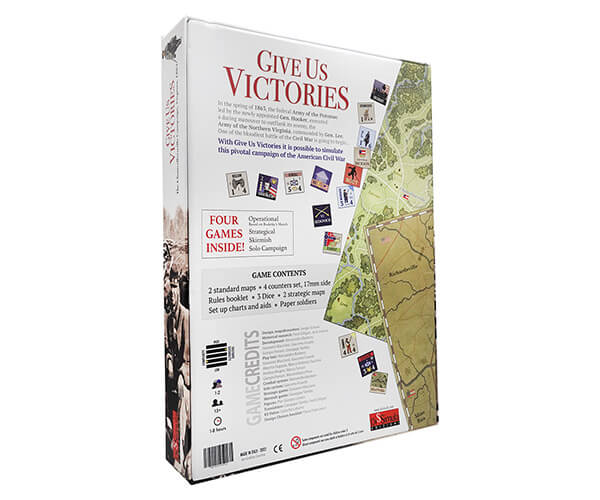 give us victories chancellorsville, virginia, 1863 box back