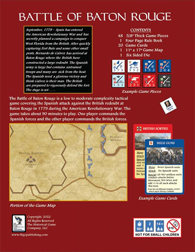 battle of baton rouge historical war games from the historical game company back cover