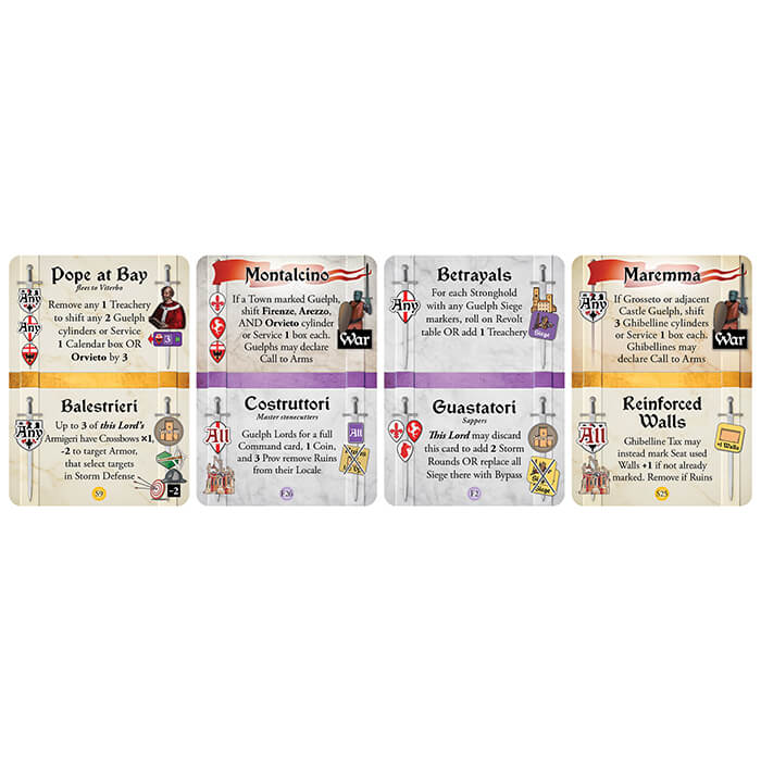 new war games Inferno: Guelphs and Ghibellines Vie for Tuscany art of war cards