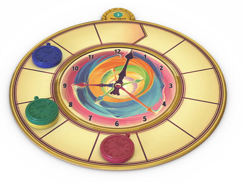 the clock component from the Trekking Through History board game