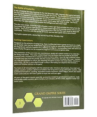 Austerlitz 1805 hardcover wargame book from the Grand Empires series by publisher Wargame Shop