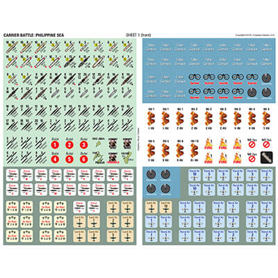 game counters for Carrier Battles - Philippine Sea from Compass Games